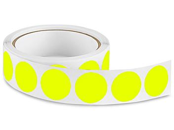 Blank Inventory Circle Labels - Fluorescent Yellow, 1" S-2235Y