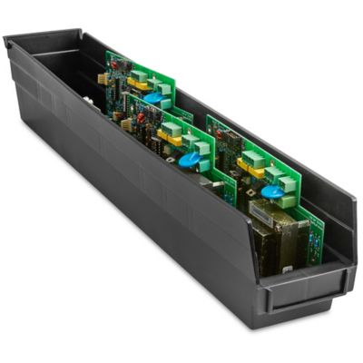 Plastic Conductive Shelf Bins - 4 x 24 x 4" S-22366