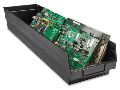 Plastic Conductive Shelf Bins - 7 x 24 x 4" S-22367