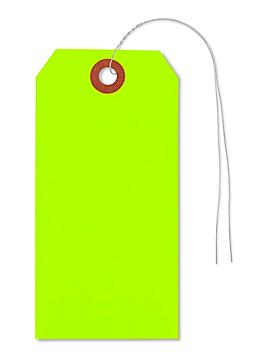 Fluorescent Tags - #5, 4 3/4 x 2 3/8", Pre-wired, Green S-2236GPW