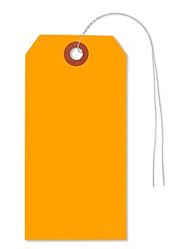 Fluorescent Tags - #5, 4 3/4 x 2 3/8", Pre-wired, Orange S-2236OPW