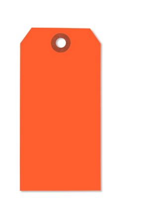 Fluorescent Tags - #5, 4 3/4 x 2 3/8", Red S-2236R