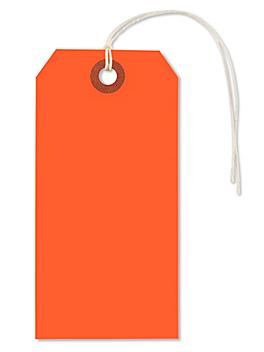Fluorescent Tags - #5, 4 3/4 x 2 3/8", Pre-strung, Red S-2236RPS