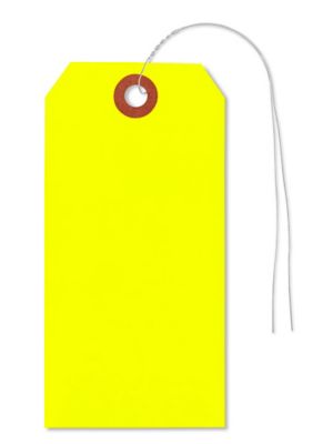 Fluorescent Tags - #5, 4 3/4 x 2 3/8", Pre-wired, Yellow S-2236YPW