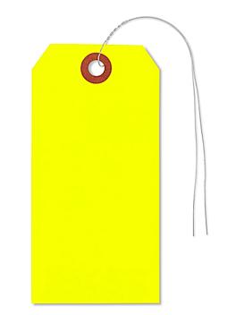 Fluorescent Tags - #5, 4 3/4 x 2 3/8", Pre-wired, Yellow S-2236YPW