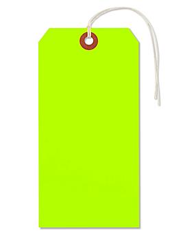 Fluorescent Tags - #8, 6 1/4 x 3 1/8", Pre-strung, Green S-2237GPS