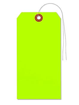 Fluorescent Tags - #8, 6 1/4 x 3 1/8", Pre-wired, Green S-2237GPW
