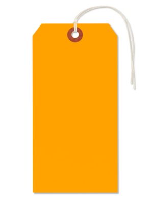 Fluorescent Tags - #8, 6 1/4 x 3 1/8", Pre-strung, Orange S-2237OPS