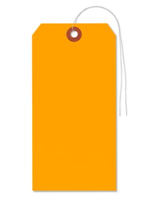 Fluorescent Tags - #8, 6 1/4 x 3 1/8", Pre-wired, Orange S-2237OPW