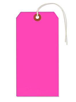 Fluorescent Tags - #8, 6 1/4 x 3 1/8", Pre-strung, Pink S-2237PPS