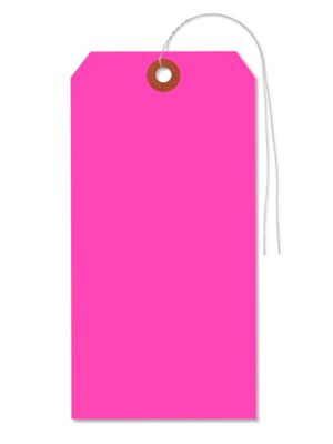 Fluorescent Tags - #8, 6 1/4 x 3 1/8", Pre-wired, Pink S-2237PPW