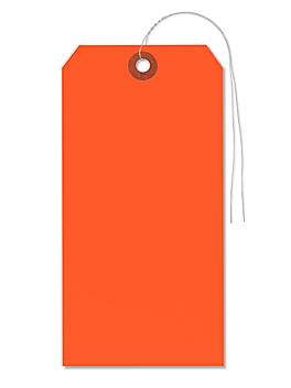 Fluorescent Tags - #8, 6 1/4 x 3 1/8", Pre-wired, Red S-2237RPW