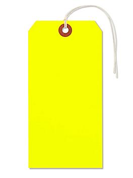 Fluorescent Tags - #8, 6 1/4 x 3 1/8", Pre-strung, Yellow S-2237YPS