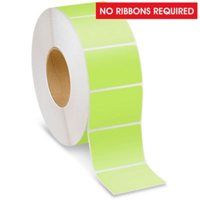 Industrial Direct Thermal Labels - Green, 3 x 2
