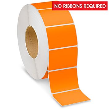 Industrial Direct Thermal Labels - Orange, 3 x 2" S-22388O