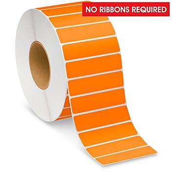 Industrial Direct Thermal Labels - Orange, 4 x 1" S-22389O