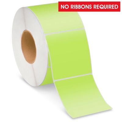 Industrial Direct Thermal Labels - Green, 4 x 4