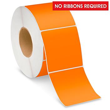 Industrial Direct Thermal Labels - Orange, 4 x 4" S-22390O