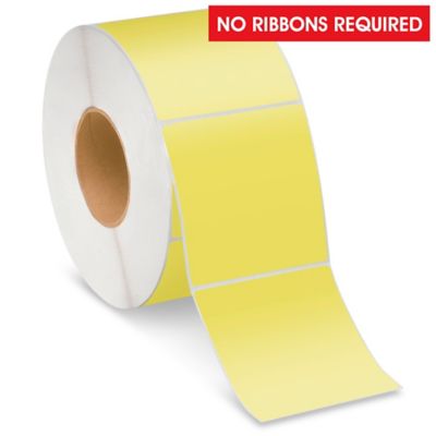 Industrial Direct Thermal Labels - Yellow, 4 x 4" S-22390Y