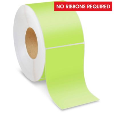 Industrial Direct Thermal Labels - Green, 4 x 6 1/2