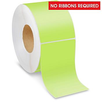 Industrial Direct Thermal Labels - Green, 4 x 6 1/2" S-22391G
