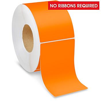 Industrial Direct Thermal Labels - Orange, 4 x 6 1/2" S-22391O