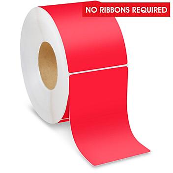 Industrial Direct Thermal Labels - Red, 4 x 6 1/2" S-22391R