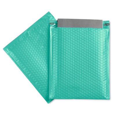 Uline Economy Colored Poly Bubble Mailers 2 8 1/2 x 12", Teal S