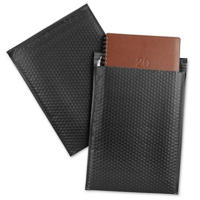 Uline Economy Colored Poly Bubble Mailers #5 - 10 1/2 x 16", Black S-22404BL
