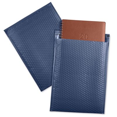 Uline Economy Colored Poly Bubble Mailers #5 - 10 1/2 x 16", Navy S-22404NB