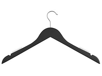 Wood Hangers - Shirt with Notches, Black S-22412BL