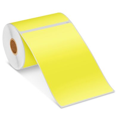Uline Mini Printer Labels - Yellow Paper, 4 x 6