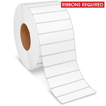 Industrial Weatherproof Thermal Transfer Labels - Polypropylene, White, 4 x 1", Ribbons Required S-22429