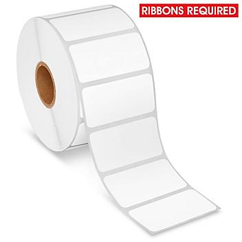 Desktop Weatherproof Thermal Transfer Labels - Polypropylene, White, 2 x 1", Ribbons Required S-22430
