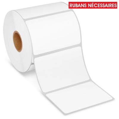Desktop Weatherproof Thermal Transfer Labels - Polypropylene, White, 3 x 2", Ribbons Required S-22432