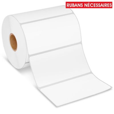 Desktop Weatherproof Thermal Transfer Labels - Polypropylene, White, 4 x 2", Ribbons Required S-22433