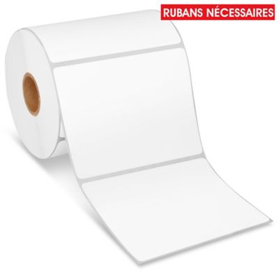 Desktop Weatherproof Thermal Transfer Labels - Polypropylene, White, 4 x 3", Ribbons Required S-22434