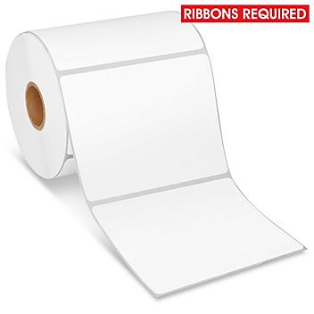 Desktop Weatherproof Thermal Transfer Labels - Polypropylene, White, 4 x 3", Ribbons Required S-22434