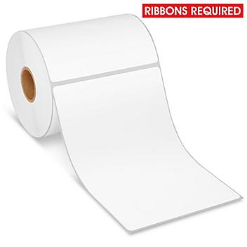 Desktop Weatherproof Thermal Transfer Labels - Polypropylene, White, 4 x 6", Ribbons Required S-22435