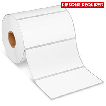 Desktop Weatherproof Thermal Transfer Labels - Polyester, White, 4 x 2", Ribbons Required S-22439