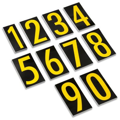 Cut Numbers Black Reflective Vinyl Stock Photo 2303508563