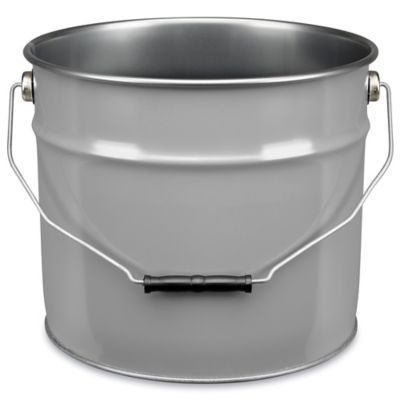 Steel Pail Skid Lot - 3.5 Gallon, Open Top, Unlined, Gray S-22507GRS