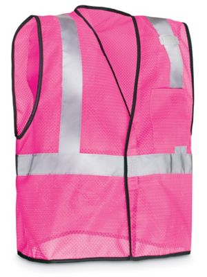 A-SAFETY - Chaleco de seguridad rosa de alta visibilidad con bandas  reflectantes, varios colores disponibles, talla XL