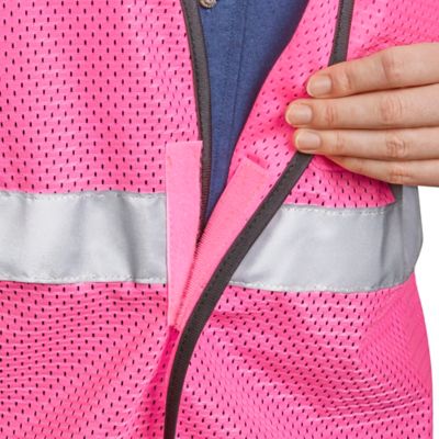 Pink Hi-Vis Safety Vest - L/XL S-22519-L - ULINE