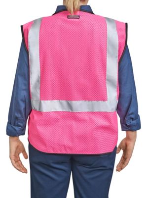 Chaleco reflectante de seguridad rosa neón de 3M Tamaño mediano 3 bolsillos  delanteros. Envío gratis