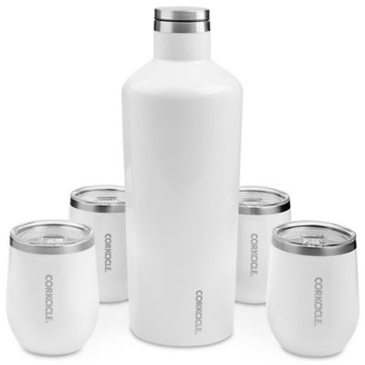 Corkcicle<sup>&reg;</sup> 60 oz Canteen and Stemless Wine Glass Set