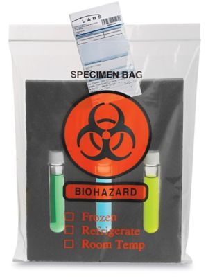 Formalin Storage Bags, Zip-Close Biohazard Specimen Bags, 3 mil, Saranex®,  12 x 12, case/1000