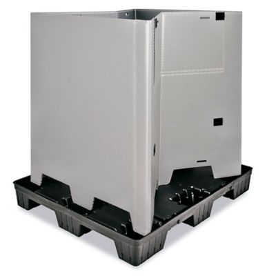 Bulk Container with Lid - 45 x 45 x 33, Gray H-1739GR - Uline