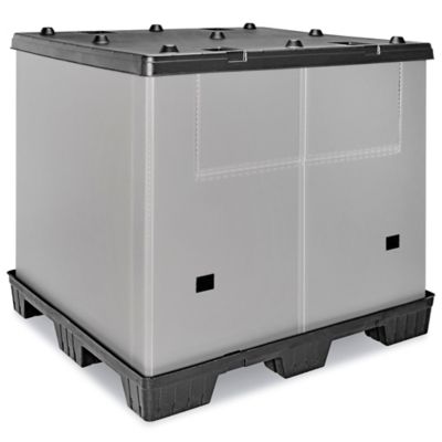 Bulk Container with Lid - 45 x 45 x 33, Gray H-1739GR - Uline