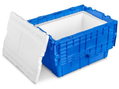 Attached Lid Tote (Pallet of 60) - 22x15x10 Industrial Strength Round Trip Tote. Made in USA.